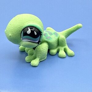 Littlest Pet Shop #751 Gecko Lizard Green With Paisleys LPS